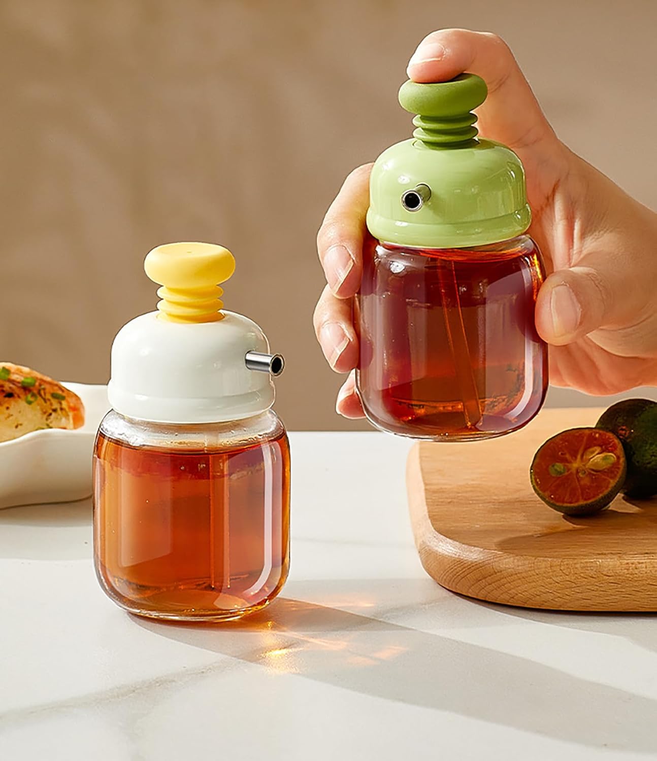 Quantitative Oil Dispenser Bottle | Press Control Oil Pot for Precise Cooking