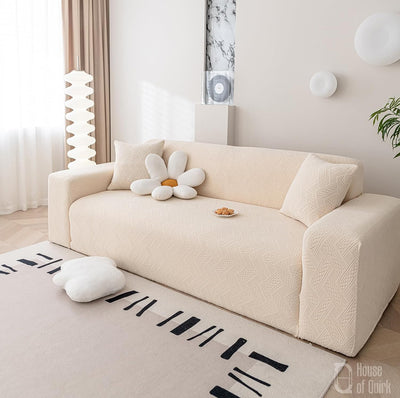 Universal Jacquard Fabric Sofa Cover- Beige