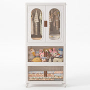 1-Layer Wardrobe with Multi Layer Folding Storage Box - White