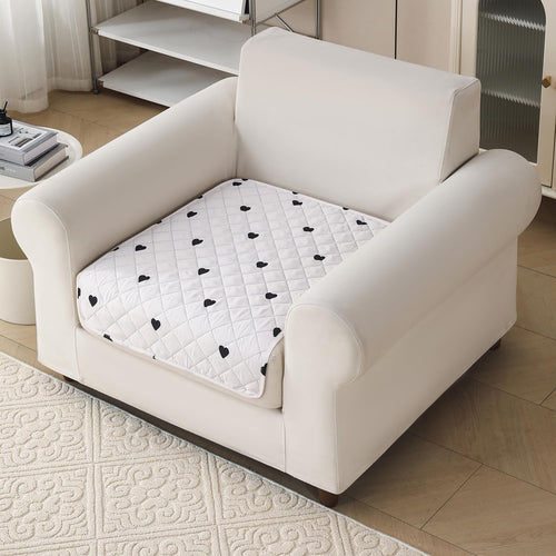 'Gulnaar Series' Printed Quilted Sofa Cover for 1/2/3/4 Seater – Anti-Slip (Mocha Mist)
