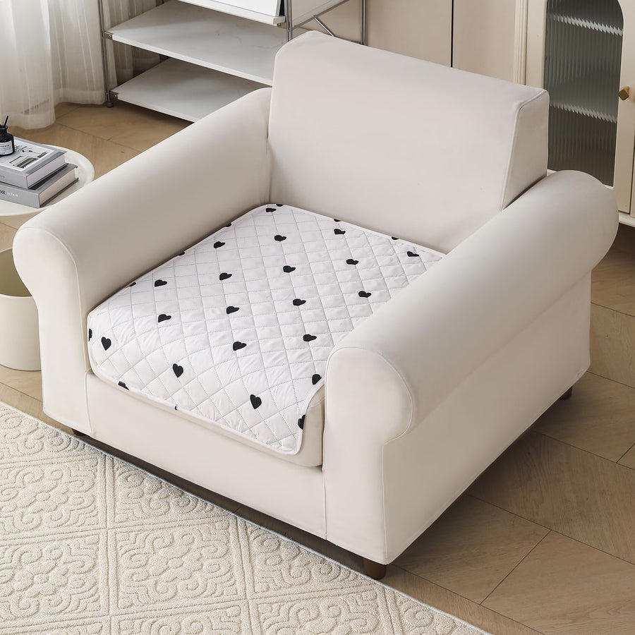 'Gulnaar Series' Printed Quilted Sofa Cover for 1/2/3/4 Seater – Anti-Slip (Mocha Mist)