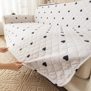 Gulnaar Series Anti-Slip Sofa Cover Mat with Pocket – Polyester Couch Protector(Mocha Mist)