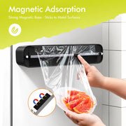 Aluminum Foil & Plastic Wrap Dispenser with Cutter - Black