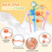 4PCS Silicone Straw Covers Reusable Toppers for 8mm Straw (Tumbler Not Included)