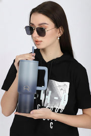 1200ML Stainless Steel Tumbler with Lid, Handle & Straws - (1200 ML)