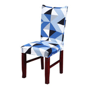 Printed Chair Cover -(Blue Obtuse Triangle)