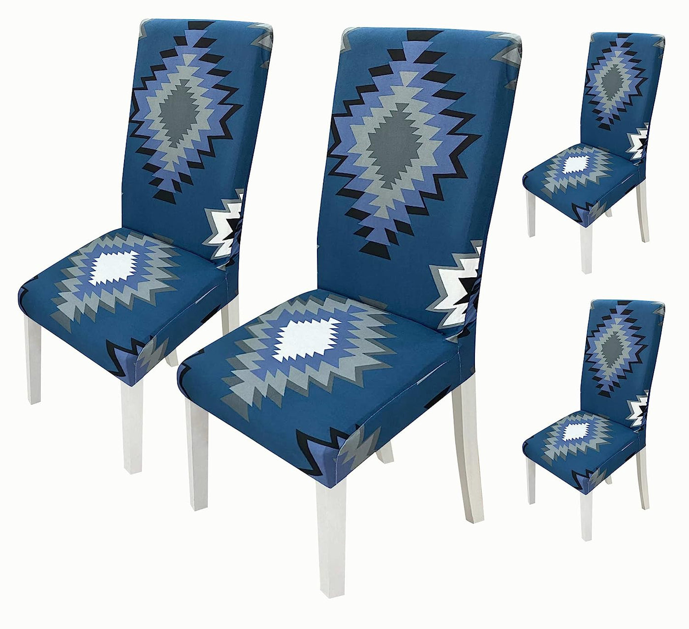 Printed Chair Cover -(Blue Current)