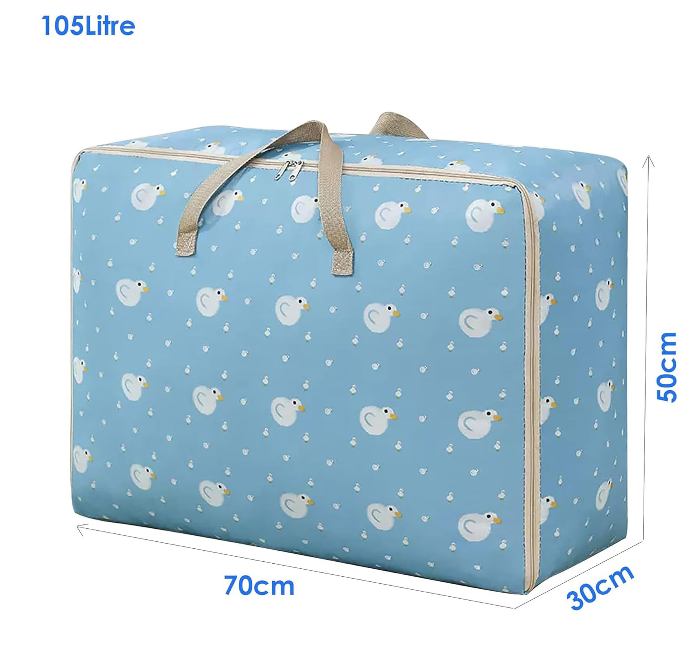 Large Oversized Handy Storage Bag Laundry Bags 105 Litre - Light Blue Duck