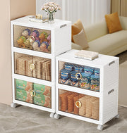 Plastic Storage Bins for Closet Organizers with Open Front Door (55cm, White)