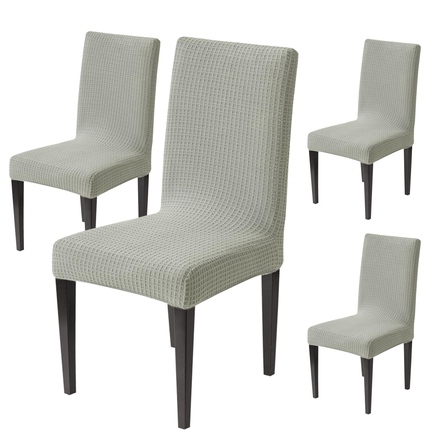 Decorative Dining Chair Cover – 220 GSM Stretch Jacquard Fabric (Grey)