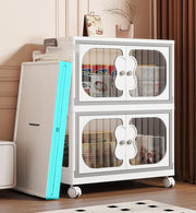 Storage Box Wardrobe with Wheels (45cm, White)