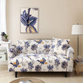 Universal Stretchable Sofa Cover-Beige Blue Butterfly