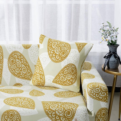 Universal Stretchable Sofa Cover-Gold Paisley