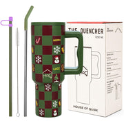 Christmas Edition 1200ml Tumbler with Handle & Straws
