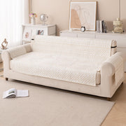 Quilted Printed Sofa Cover for Indian Sofa Set – Washable, Durable & Soft Fabric Protector (Sand Wave, One Seater)