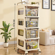 Slim Drawer Rolling Storage Cabinet – Plastic Organizer (Cream)