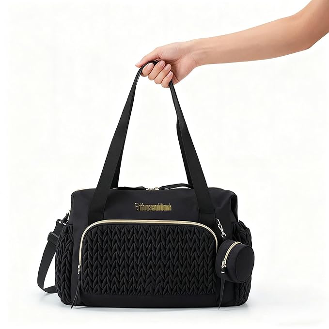 Large Capacity Diaper Bag Tote Handbag with Pacifier Case – Stylish Travel Nappy Bag for Mom & Dad