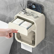 Punch-Free Paper Holder Wall-Mounted (Beige)