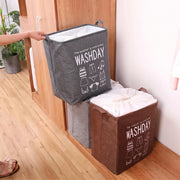 Large Laundry Basket Bag, Drawstring Storage - Grey