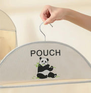 Closet Hanging Organizer with Mesh Large 3 Pockets & Rotating Metal Hanger(Beige)