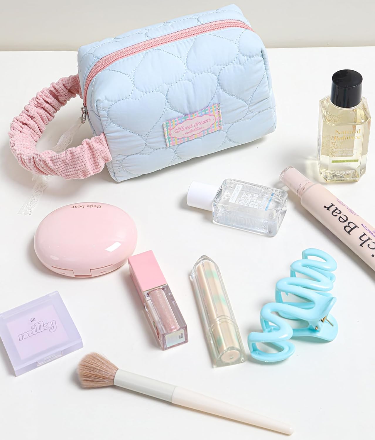 Korean Quilted Makeup Bag for Women