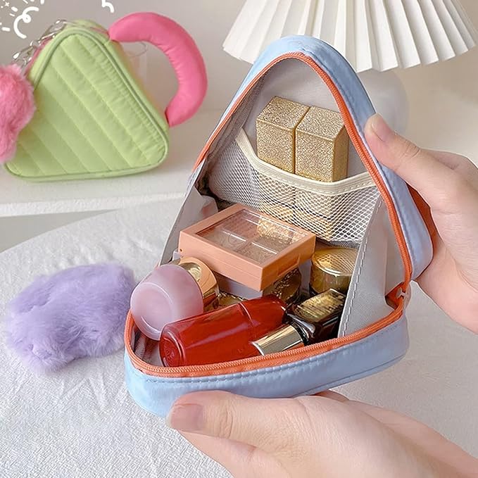 Makeup Organizer Travel Toiletry Bag Macaroon-Colored with Handle