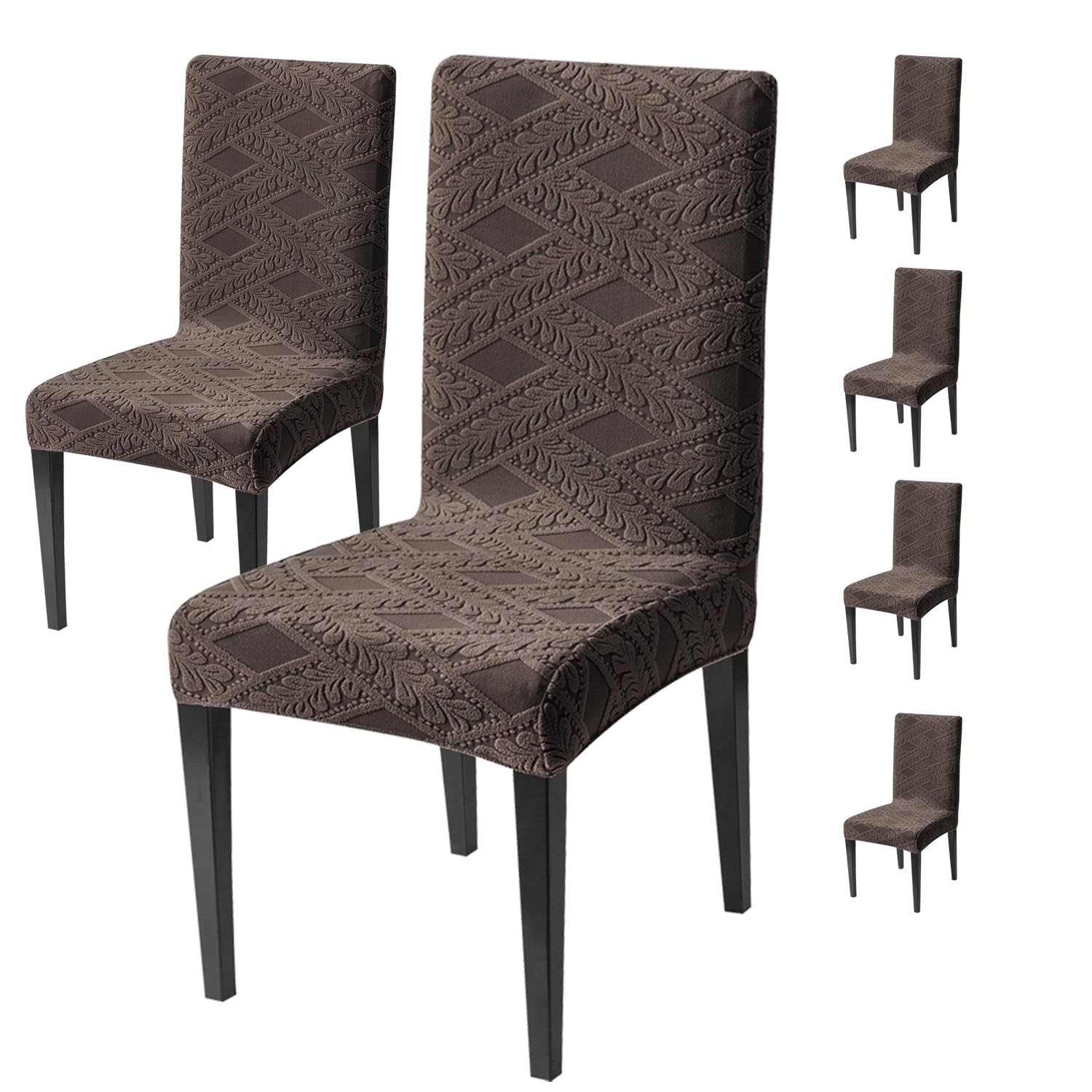 Stretchable Jacquard Chair Cover – 220 GSM- Brown