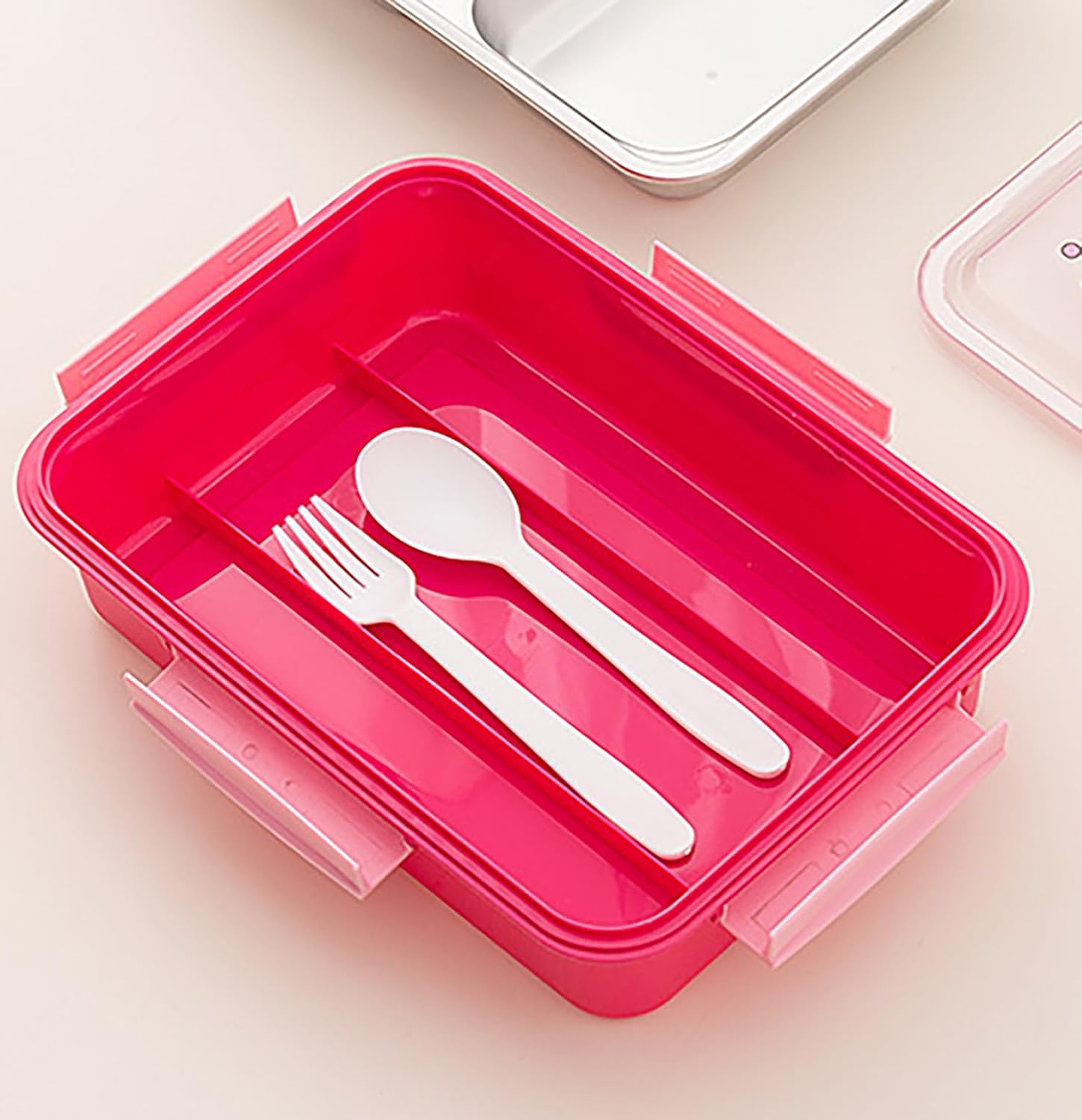 304 Stainless Steel Lunch Box for Kids, 4 Compartment Leak-Proof Bento Box with Lid