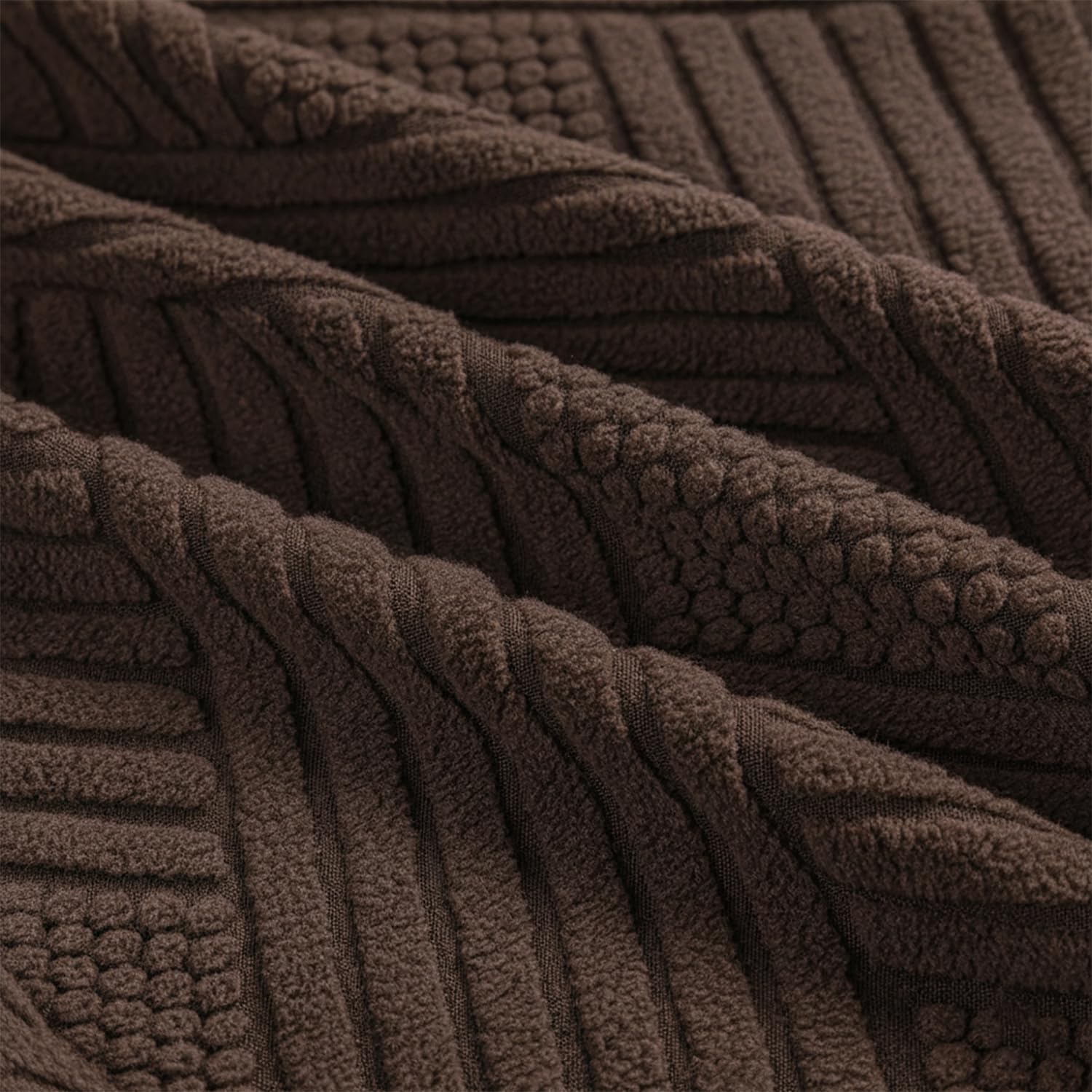 Universal Fit Elegant Jacquard Chair Cover – 220 GSM Stretch Fabric (Brown)