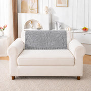 Rabbit Plush Sofa Mat Floral Design - Grey