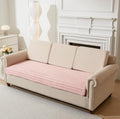 3D Striped Rabbit Plush Soft Sofa Mat Anti-Slip Fuzzy Plush- Pink