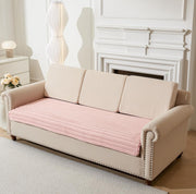 3D Striped Rabbit Plush Soft Sofa Mat Anti-Slip Fuzzy Plush- Pink