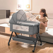 3 in 1 Baby Bed Portable Bassinet for Newborn Infant Baby with Storage Basket