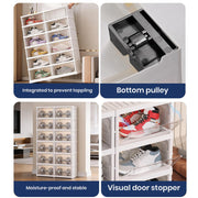 Foldable Shoe Rack | Space-Saving Shoe Organizer – White