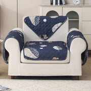 'Aura Petal Series' Quilted Sofa Mat Printed – Anti Slip (Paisley Charcoal)