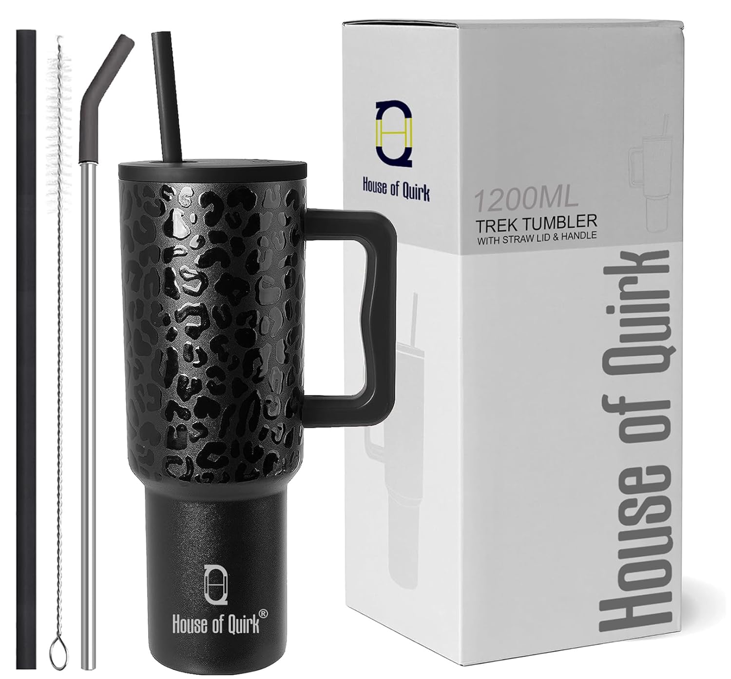 Stainless Steel Vacuum Insulated Tumbler with Straw and Lid & Handle - (1200 ML)