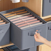 Fabric Wardrobe Clothes Organizer (Big Grids, Grey)