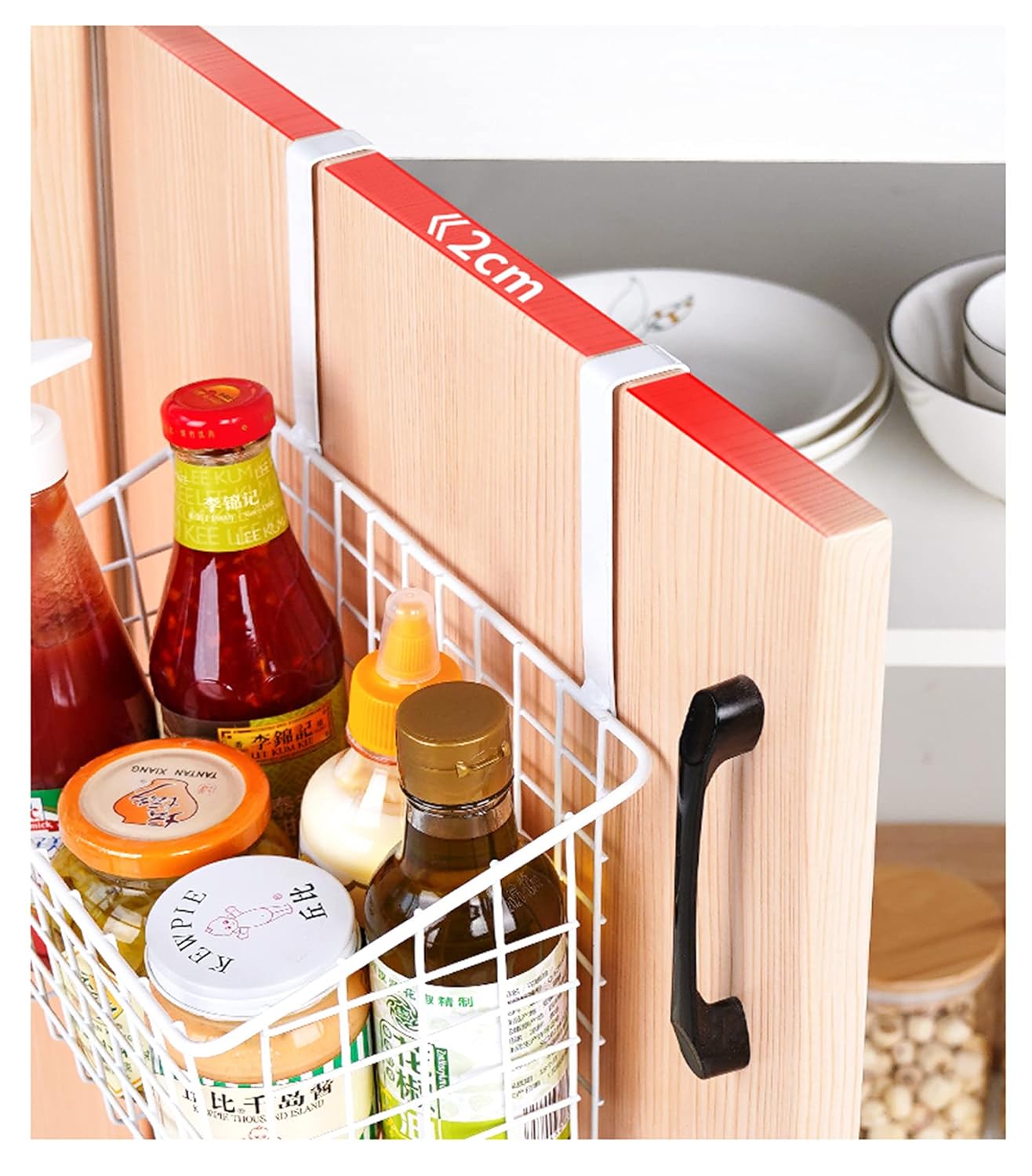 Over Door Hanging Storage Baskets – No-Drill Kitchen & Bathroom Organizer