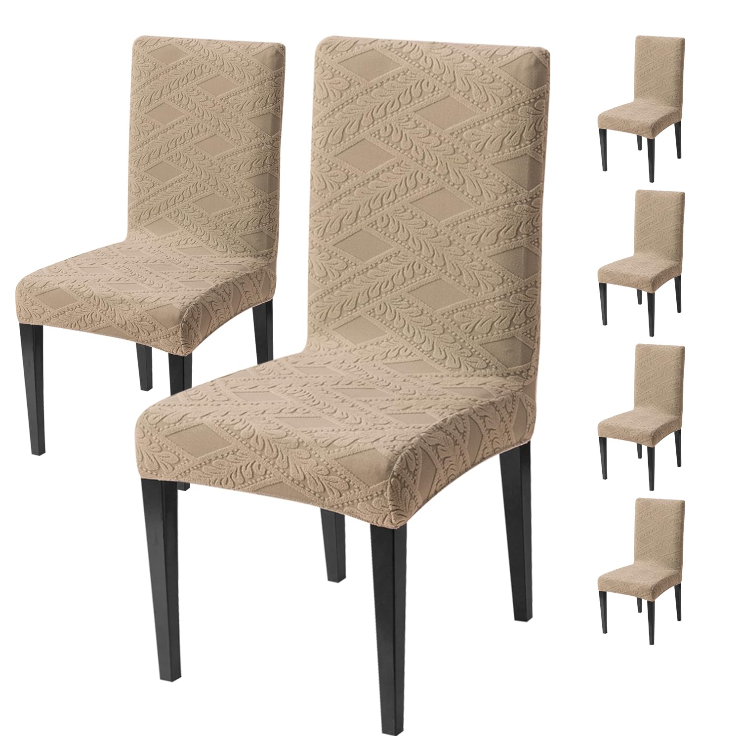 Stretchable Jacquard Chair Cover – 220 GSM- Khaki