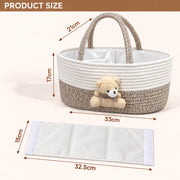 Baby Diaper Caddy Organizer Cotton Rope Basket