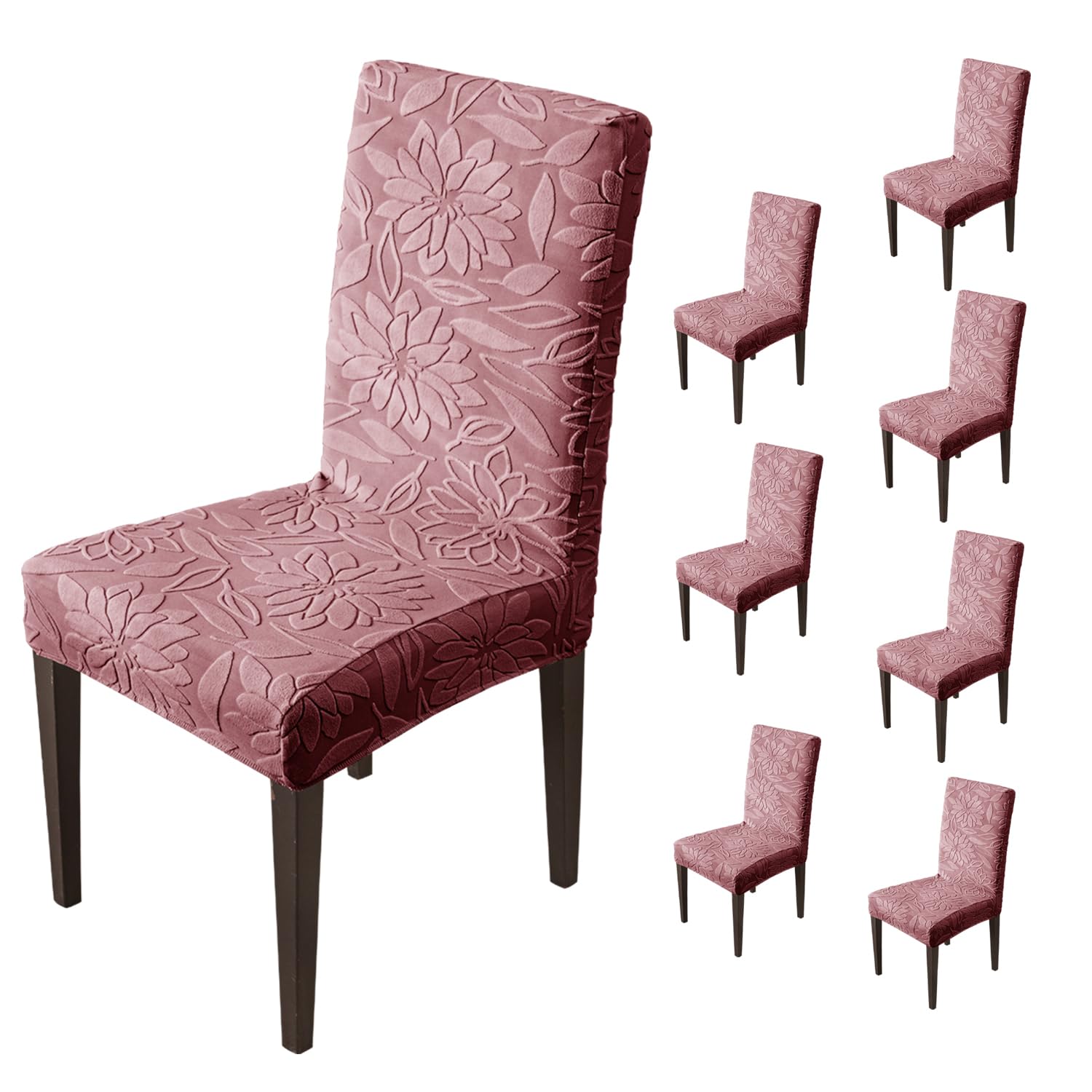 Stretchy Universal Camellia Jacquard Waterproof Chair Cover (Maroon)