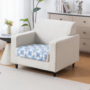 Printed Quilted Sofa Cover for 1/2/3/4 Seater Anti-Slip- Indigo Motif