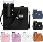 Crossbody Tumbler Holder with Purse Compartment