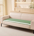 Chenille Fabric with Ball Tassels Sofa Cover Set – 3 Pcs Set (2pc Armrest Covers 50x70cm + 1pc Seat Cover) Green