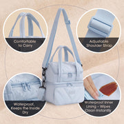 14L Double Decker Insulated Lunch Bag with Cup Holder