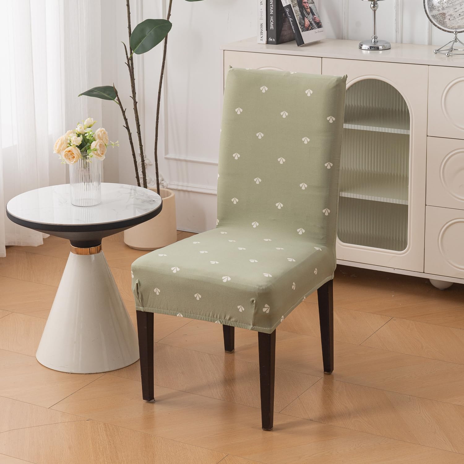 Elastic Chair Cover Stretch Removable Washable Short Dining Chair Cover (Neem Buti)