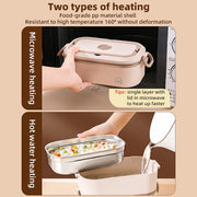 304 Stainless Steel Bento Lunch Box – Stackable, Leakproof, Microwave Safe with Insulated Case & Cutlery