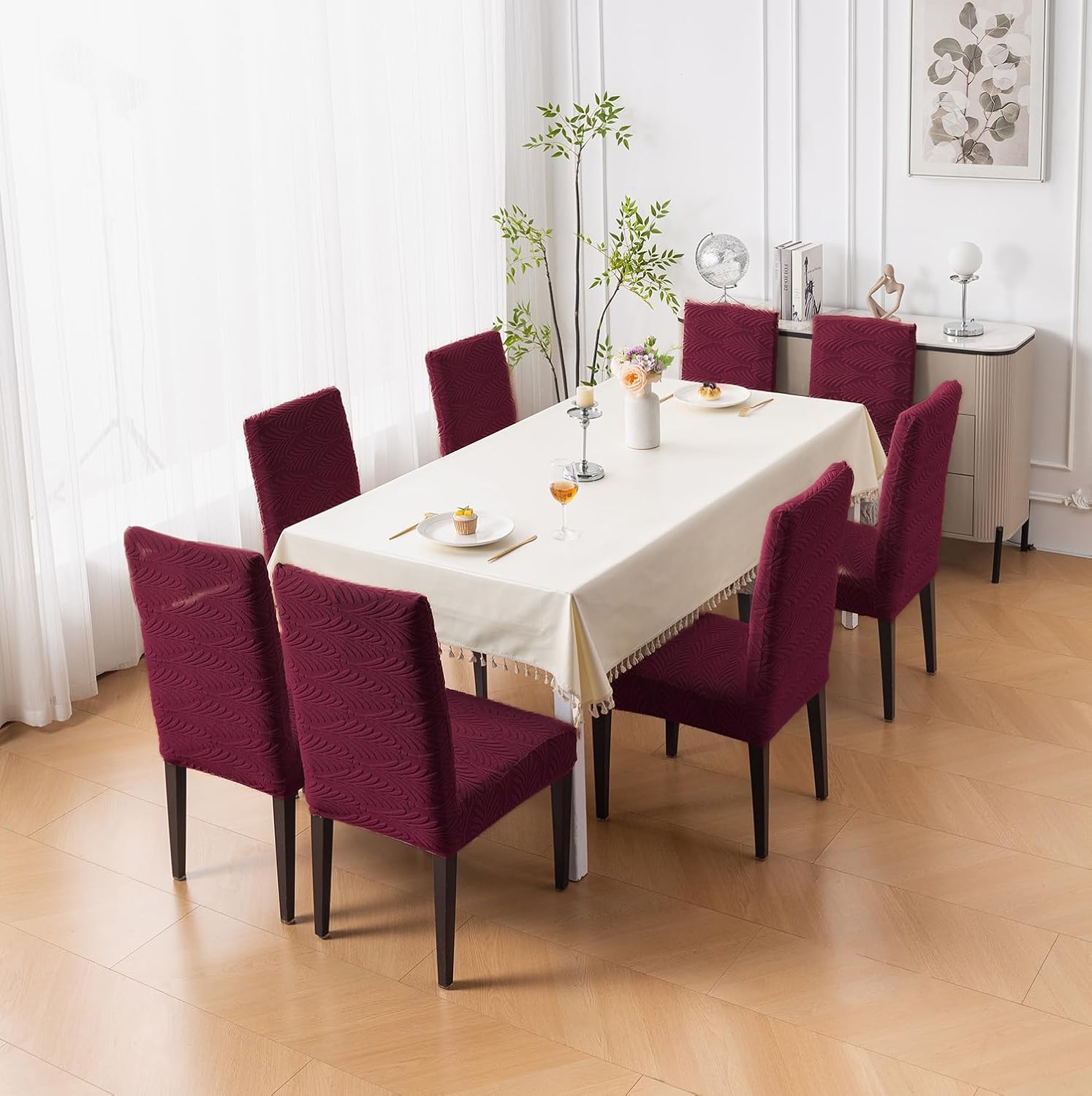 Modern Stretch Chair Cover – 220 GSM Jacquard Fabric
