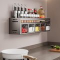 4 Slot Condiment Rack Holder, Wall Mounted & Countertops Organizer