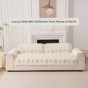 Glacier Series Quilted Sofa Cover – Soft, non-slip & washable furniture protector- Vanilla